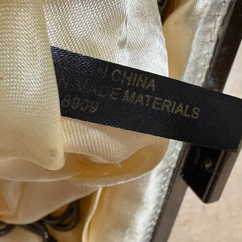 Vintage Kate Landry Pleated Satin Clutch Silver Chain Strap & Rhinestone Clasp - Picture 15 of 16